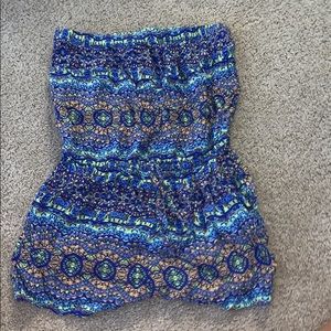 tribal blue romper